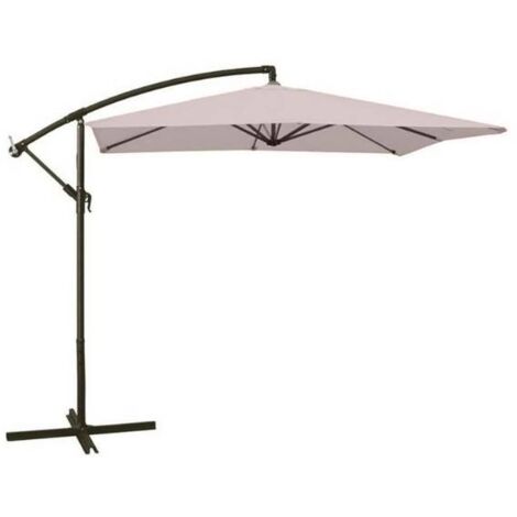 Gloupie Ombrellone Crilly Reclinabile a Braccio, Rettangolare 2x3 Metri,Tortora, Struttura in Acciaio, Copertura da 160 Gr/M².