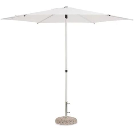 Gloupie Ombrellone Elix, Rotondo da 270 cm con Palo Centrale da 38 mm,Ecru, Struttura in Metallo Copertura da 160 Gr/M².
