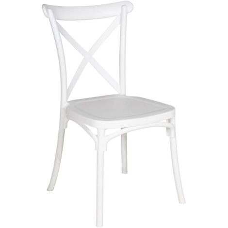 GLOUPIE Sedia Da Interno Ed Esterno Frankie In Polipropilene Bianco, Impilabile, L 47,5 x P 48 x H 88 Cm