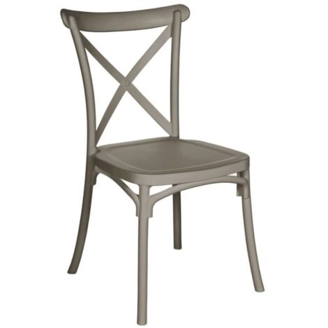 GLOUPIE Sedia Da Interno Ed Esterno Frankie In Polipropilene Tortora, Impilabile, L 47,5 x P 48 x H 88 Cm