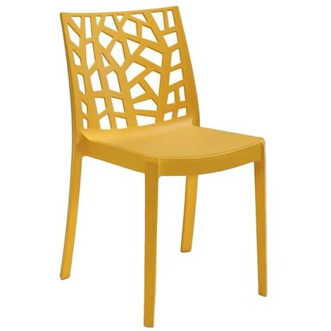 GLOUPIE Sedia Matrix In Polipropilene Senape, Dim. 55 x 47 x 82 Cm, Peso 4 Kg, Per Interno Ed Esterno, Made In Italy,Impilabili