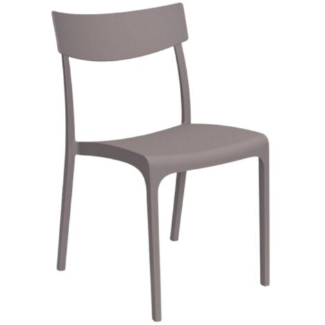 Gloupie Sedia Provence in Polipropilene Taupe, Impinabili,46 x 54 x 80 cm, peso 3,3 kg, Design Vintage, 100% Made in italy