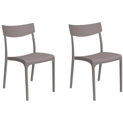 Gloupie Set 2 Sedie Provence in Polipropilene Taupe, Impinabili,46 x 54 x 80 cm, peso 3,3 kg, Design Vintage, 100% Made in italy
