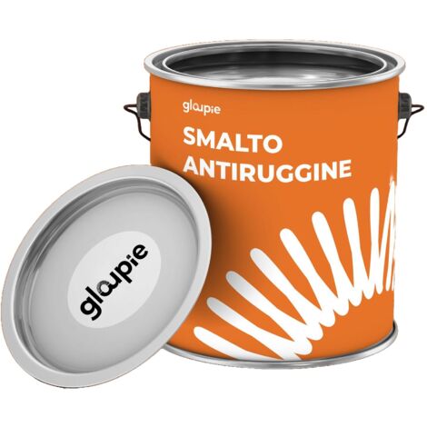 GLOUPIE Smalto Antiruggine Sintetico Per Finiture E Rivestimenti Interni Ed Esterni, Bianco, 0,75 Lt, Made In Italy