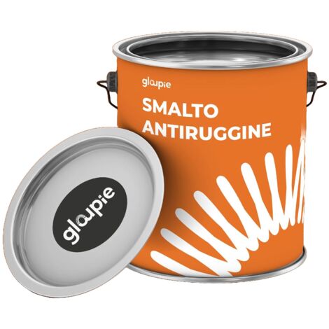 GLOUPIE Smalto Antiruggine Sintetico Per Finiture E Rivestimenti Interni Ed Esterni, Grigio Fucile, 0,75 Lt, Made In Italy