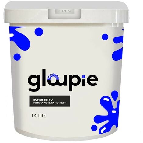 GLOUPIE SUPER TETTO Idropittura Acrilica Elastomerica Per Protezione E Decorazione Di Tetti E Superfici Esterne 14 Lt Grigio