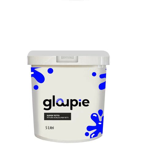 GLOUPIE SUPER TETTO Idropittura Acrilica Elastomerica Per Protezione E Decorazione Di Tetti E Superfici Esterne 5 Lt Grigio
