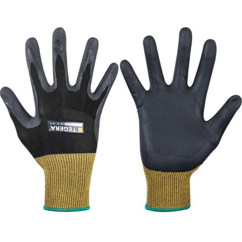 Ejendals - Tegera 8800 Infinity Flat Dip Nitrile Gloves - Size 10 - Black