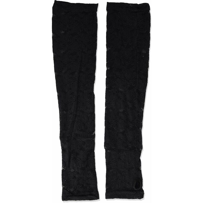 Gloves Black Full Length Gothic Lace Fingerless [24731]