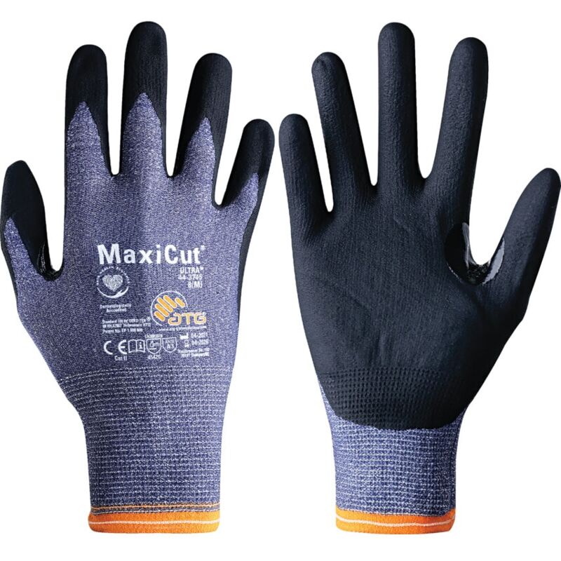 ATG - Cut Resistant Gloves, NBR Coated, Blue/Black, Size 10