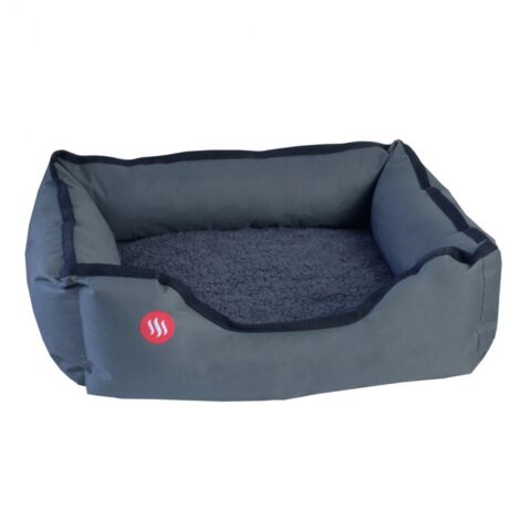 Glovii Modèle élégant Lit chauffant gris pour chien