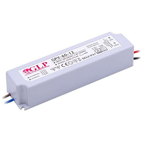 GLP BLOC D'ALIMENTATION 12 V 5 A COURANT CONSTANT LED 60 W IP67 LEDIN GPV-60-12