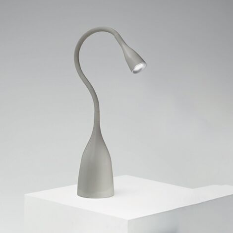 GLS021- LAMPADA DA TAVOLO GRIGIO LUCIDO FLESSIBILE CON BRACCIO IN SILICONE DIMMERABILE 3000K 350LM 5W