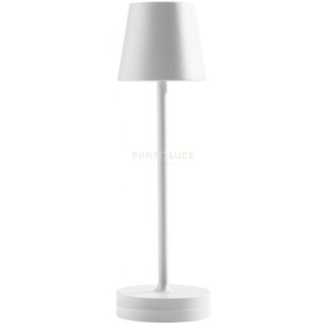 GLS042- LAMPADA RICARICABILE A BATTERIA BIANCA A LED 3000K 300LM 3W DIMMERABILE  CON BASE DI RICARICA