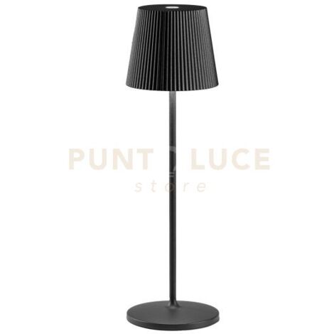 GLS055-  LAMPADA RICARICABILE A BATTERIA NERO A LED 3000K 240LM 3W