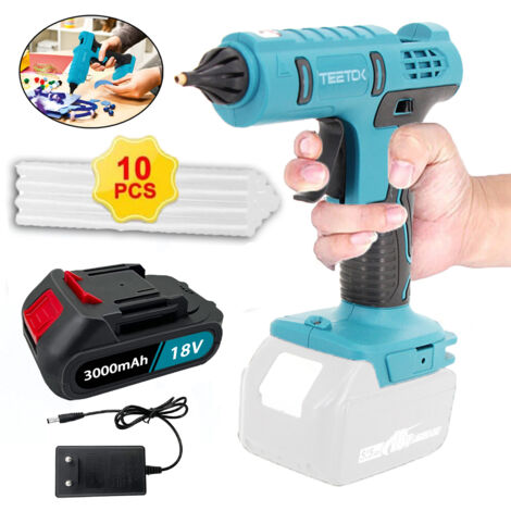 Glue Guns,Cordless Hot Melt Glue Gun, with 10pcs 11mm Glue Sticks for DIY, Crafts & Repairs + 1pcs 3.0A Battery + Charger,Compatible with Makita Battery