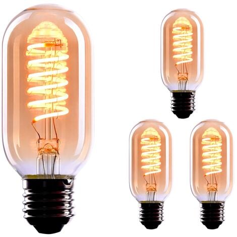 CROWN LED Glühbirne im Retro-Look - Warmweiß - 3 Stück (1er Pack)