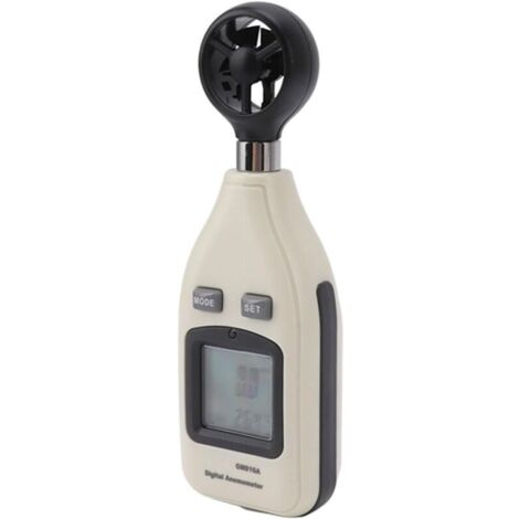 GM816A Anémomètre numérique Débitmètre d'air avec mesure de la température Écran LCD 0 à 30 m/s Plage de vitesse du vent pour une utilisation en extérieur