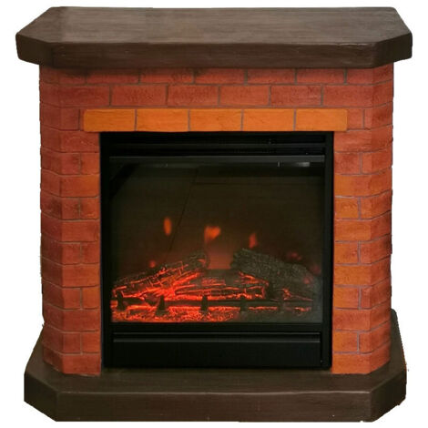 GMR Camino Elettrico Bricchetto Effetto Mattoni e Legno - 65x28x65 cm