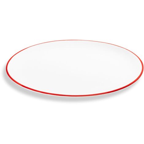 Gmundner Cerámica Borde rojo rubí, fuente ovalada (33x26cm)