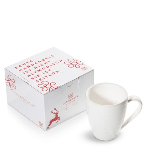 Gmundner Ceramics Bianco fiammato, Tazza per la colazione Max (0,3 L)