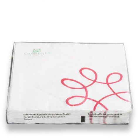 Gmundner Ceramics Pur Tovaglioli rossi fiammati 3pz/20pz 33x33cm