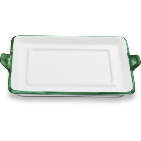 Gmundner Keramik, base per piatto da burro con bordo verde