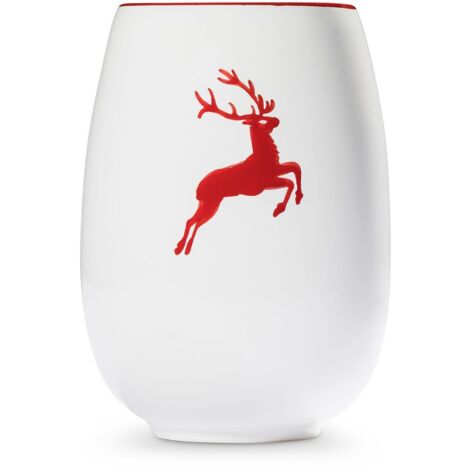 Gmundner Keramik Cervo rosso rubino, vaso (H 15 cm)