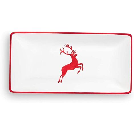 Gmundner Keramik Rubinroter Hirsch, Snackschale (22x11cm)