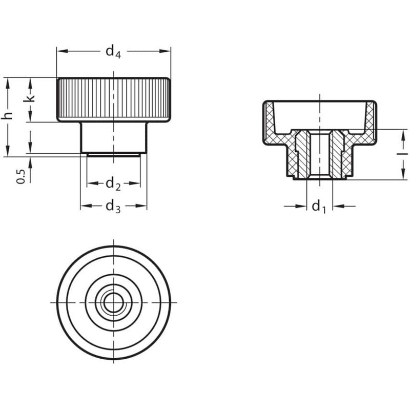 Ganter GN420-M8 Knurled Nuts