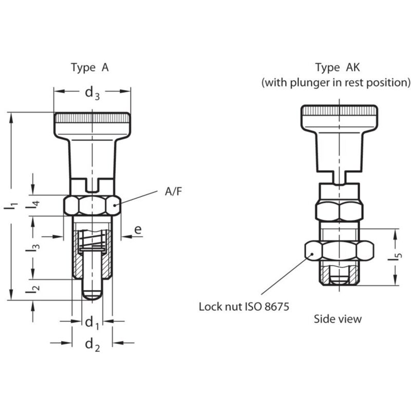 Otto Ganter Gmbh&co.kg - Ganter GN617.1-5-AK Indexing Plunger Steel