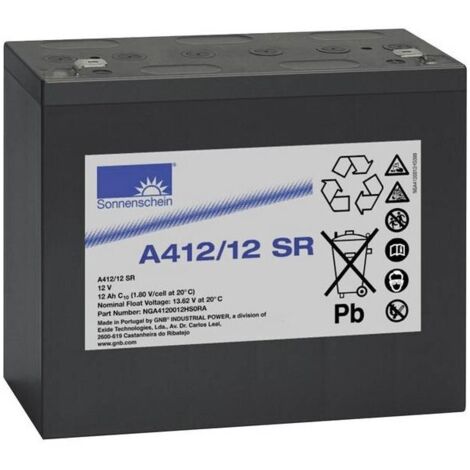 GNB Sonnenschein  A412/12 SR NGA4120012HS0RA Batteria al piombo 12 V 12 Ah Piombo-gel (L x A x P) 181 x 157 x 76 mm Spina