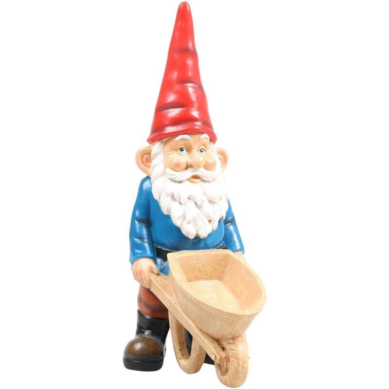 SID - Gnome de jardin 20 cm Brouette