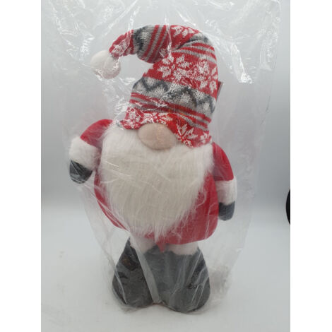 Gnome de Noël - Figurine lutin scandinave - Bonnet tricot jacquard - 608g - Idéal décoration intérieure - Voir photos