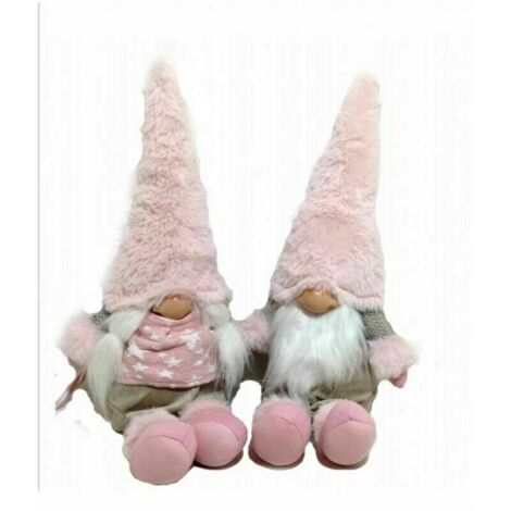 Gnome of the Woods décoratif peloucche rose paire de 52 cm décoration décozzo