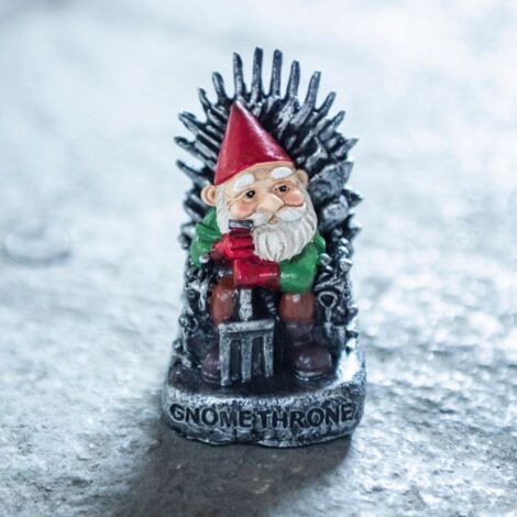 Gnome on Throne Game of Thrones Novelty Statue Garden Ornament