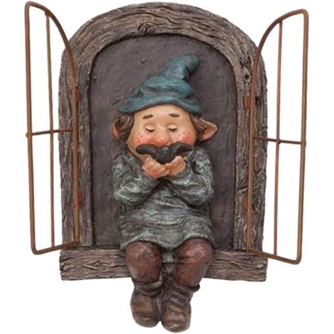 GNOME Tree Hugger, résine jardin gnomes onze nains statue drôle du côté de l'arbre de porte pour patio pelouse jardin décoration