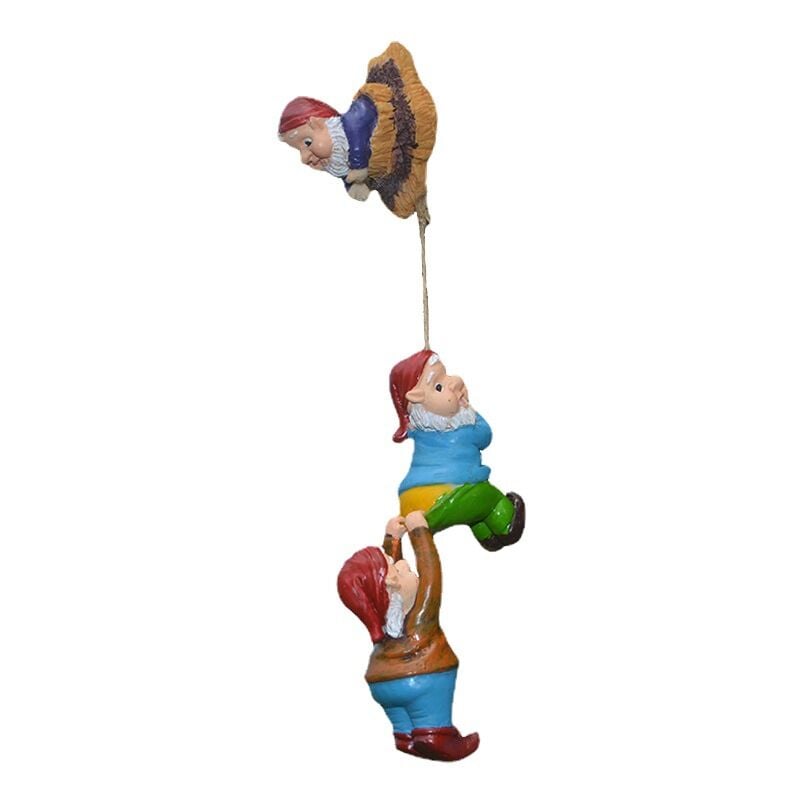 Xinuy - Gnomes d'escalade Tree Hugger, Statue de nain de jardin Elf Out The Door Tree Hugger, Fairy Tree Peeker Hugger Ornement de jardin Décoration