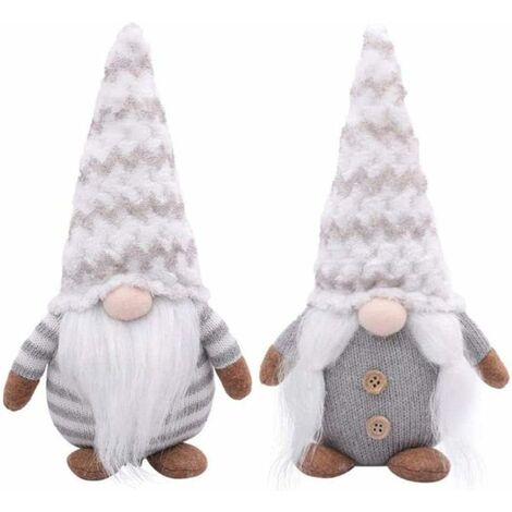 Gnomi di Natale Bambola di Babbo Natale di peluche lavorata a maglia, Figurine di elfi nani Gonk fatti a mano di Natale Decorazione da tavola, Decorazioni regalo di bambole senza volto fatte in casa