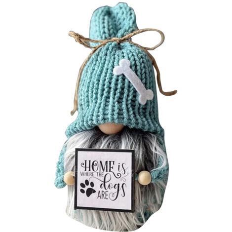 Gnomo de fieltro, tejido nórdico, azul, blanco, azul cielo, 23 cm, regalo de Navidad