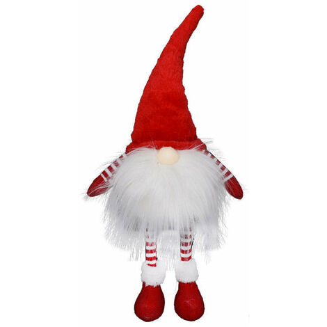 Gnomo di Babbo Natale H48 cm in Tessuto