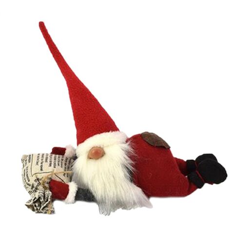 Gnomo elfo babbo natale rosso decorazioni albero addobbi natalizi idea regalo ornamenti vetrine negozio casa con sacco portadoni