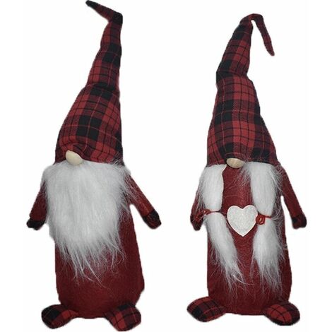 Gnomo elfo lui e lei babbo babba natale rosso per decorazioni natalizie addobbi - decoro: decoro 1
