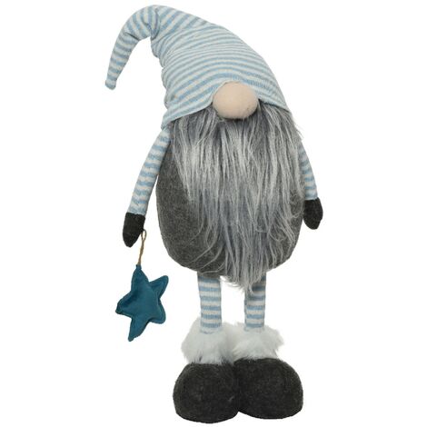 Gnomo H70 Blu - Statuetta Decorativa in Ceramica 70cm x 70cm x 70cm
