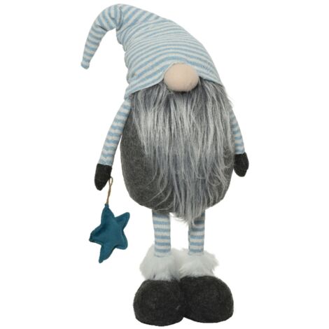Gnomo H70 Blu - Statuetta Decorativa in Ceramica 70cm x 70cm x 70cm