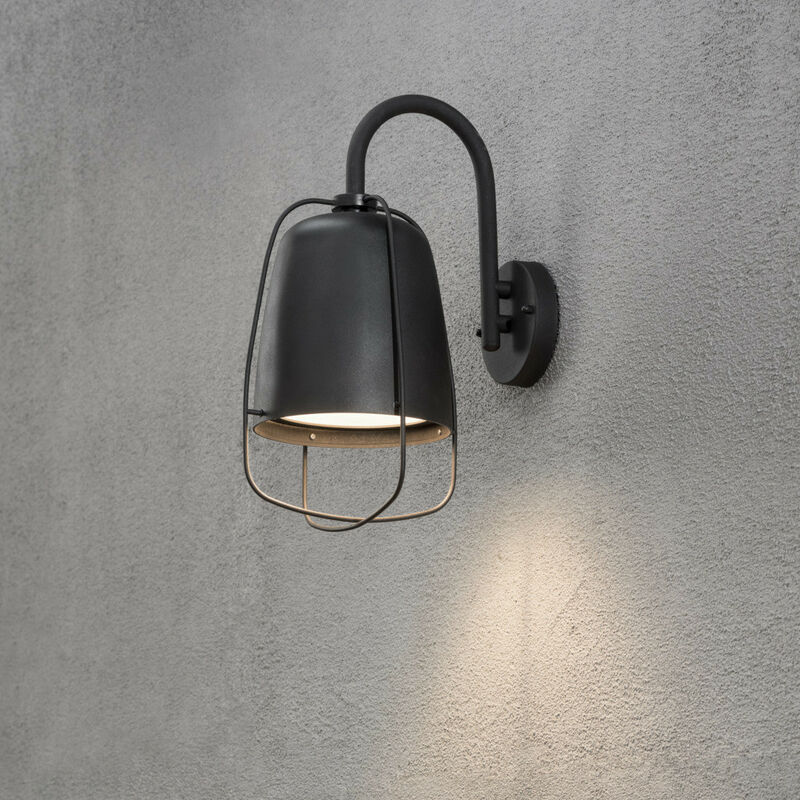 Image of Konstsmide Lighting - Konstsmide Perugia Applique da esterno moderna nera, IP44