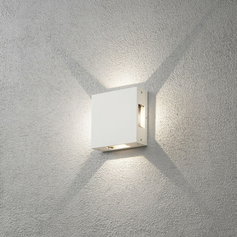 Image of Konstsmide Cremona Lampada da parete moderna per esterni, bianca, 4x 3 led ad alta potenza, IP54