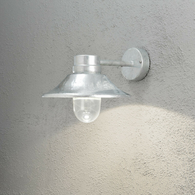 Image of Konstsmide Lighting - Konstsmide Vega Lampada da parete per esterno a cupola classica in acciaio zincato led 8W, IP54
