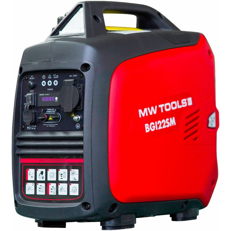 Mw Tools - Groupe électrogène inverter essence silencieux 2 kW 230 v BGI22SM