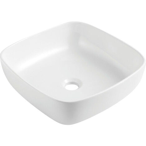 GO by Van Marcke Anubis lavabo à poser carré en porcelaine blanche 400 x 400 x 140 mm